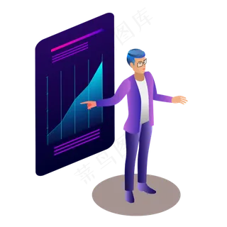 矢量手绘卡通渐变人物,免抠元素