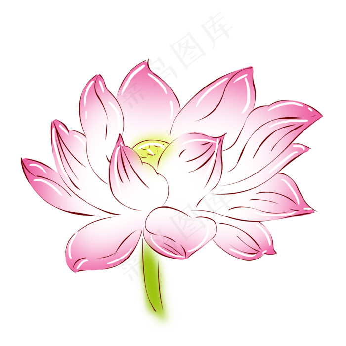 植物粉红色荷花(2000X2000(DPI:300))psd模版下载