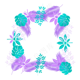 卡通夏至夏天热带植物免扣素材