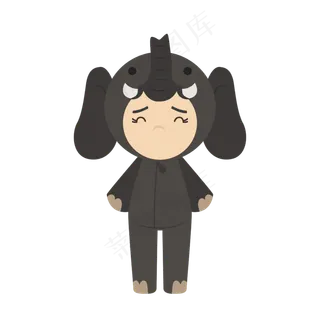 儿童节黑狗服饰矢量素材