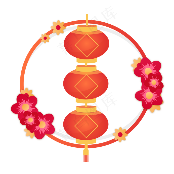 矢量手绘卡通灯笼,免抠元素(4167*4167px 300 dpi )ai矢量模版下载