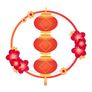 矢量手绘卡通灯笼,免抠元素