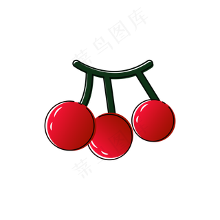 红色樱桃车厘子水果矢量商用元素