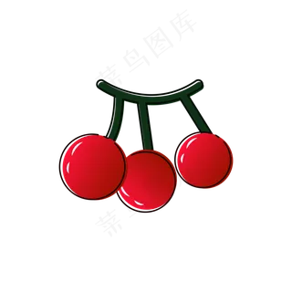 红色樱桃车厘子水果矢量商用元素