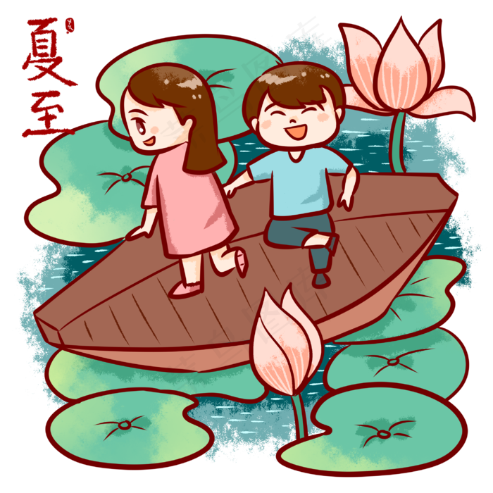 二十四节气荷花夏至(2000X2000(DPI:300))psd模版下载