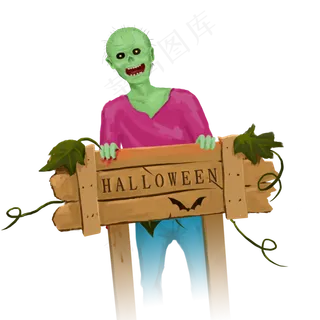 卡通吸血的僵尸