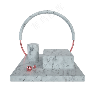 大理石玫瑰金质感典雅电商展台