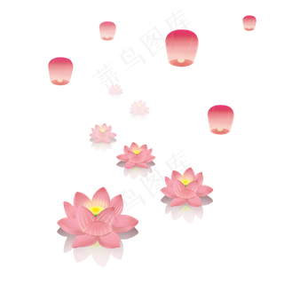 中元节鬼节荷花灯天灯许愿祈福节