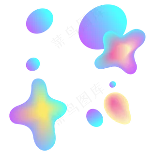 渐变流体彩色商用元素,免抠元素