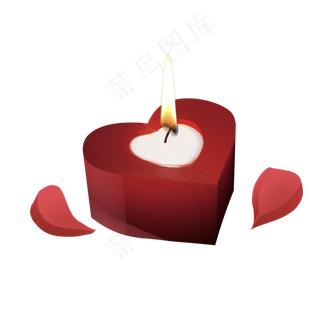 写实玫瑰爱心蜡烛png