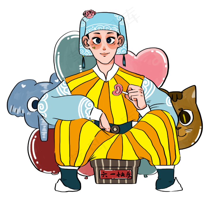 六一儿童节给小朋友们送气球的可