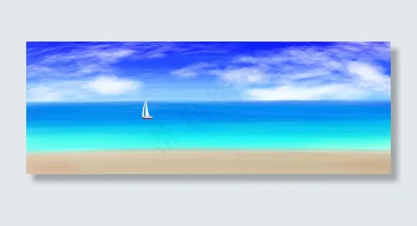 蓝天白云海水风景 蓝天白云海水风景