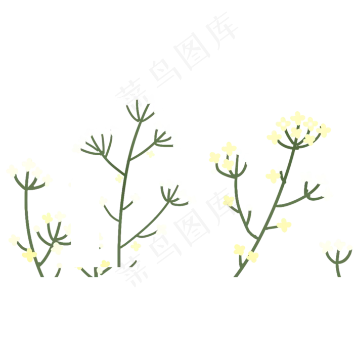 一片美丽的卡通花朵(2000X2000(DPI:300))psd模版下载