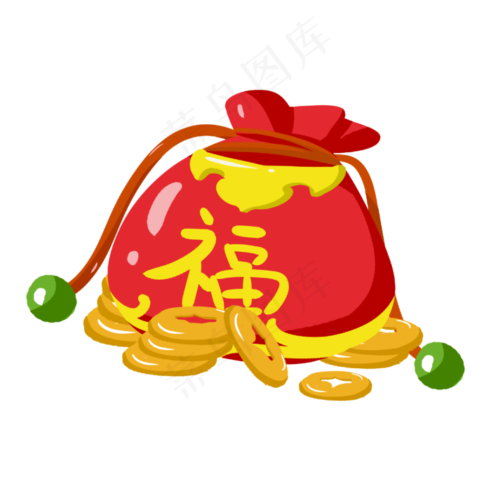 中国风福到福袋,免抠元素(3000X3000(DPI:300))psd模版下载