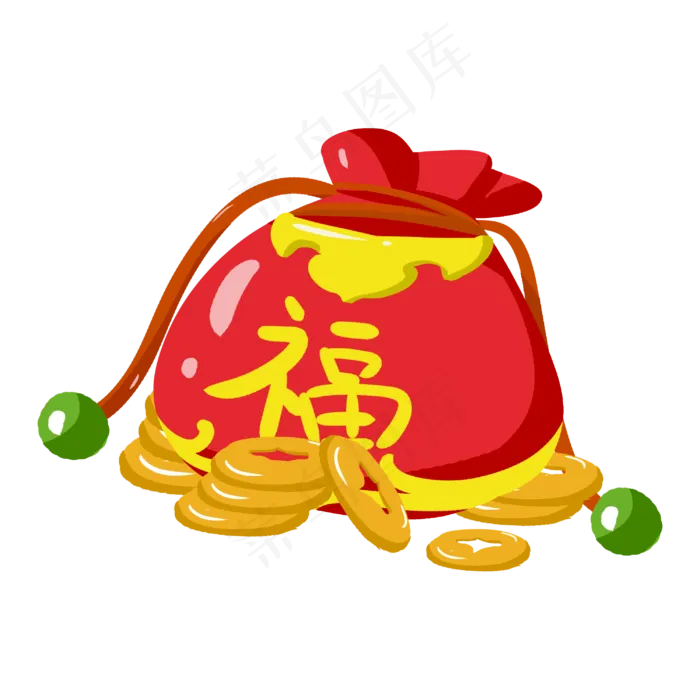 中国风福到福袋,免抠元素(3000X3000(DPI:300))psd模版下载