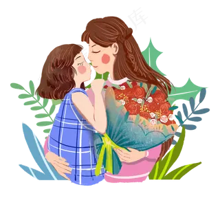 母亲节彩绘装饰图