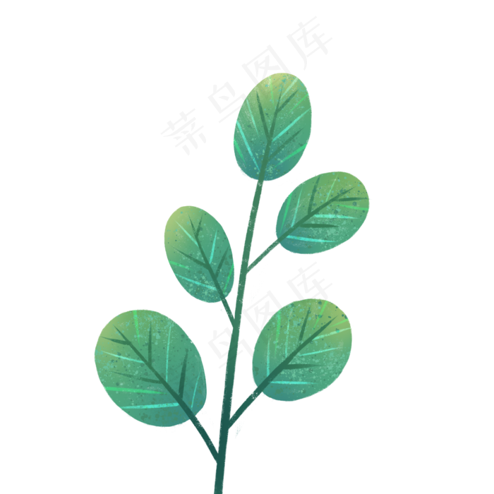 绿色植物叶子手绘自然树叶,免抠元素(2480X2480(DPI:300))psd模版下载