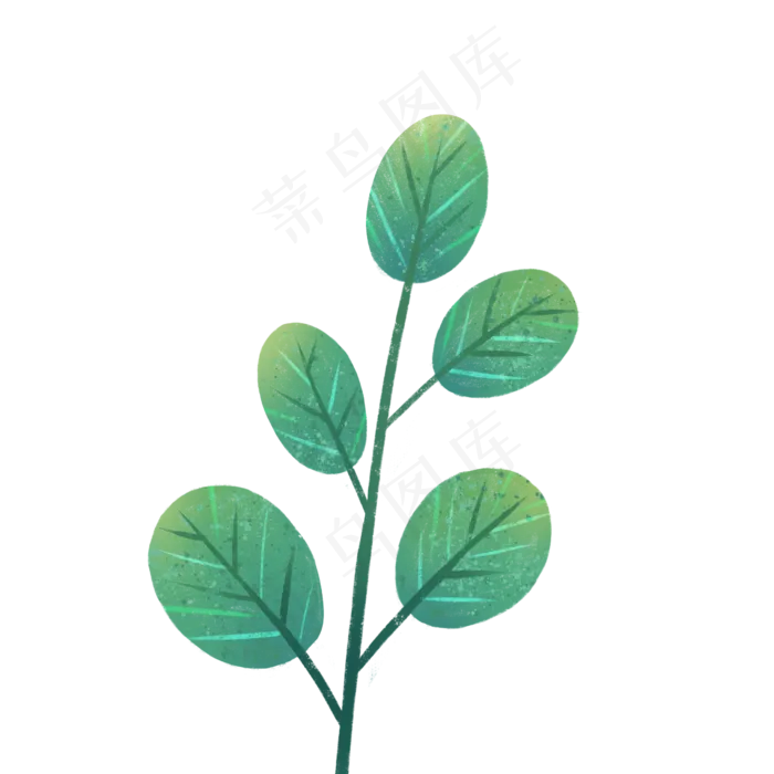 绿色植物叶子手绘自然树叶,免抠元素(2480X2480(DPI:300))psd模版下载