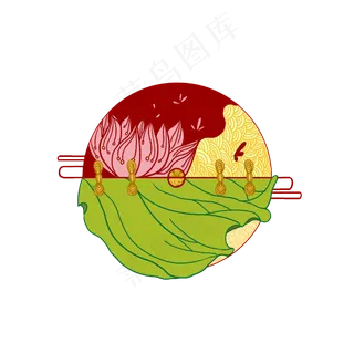 新年荷花装饰图案