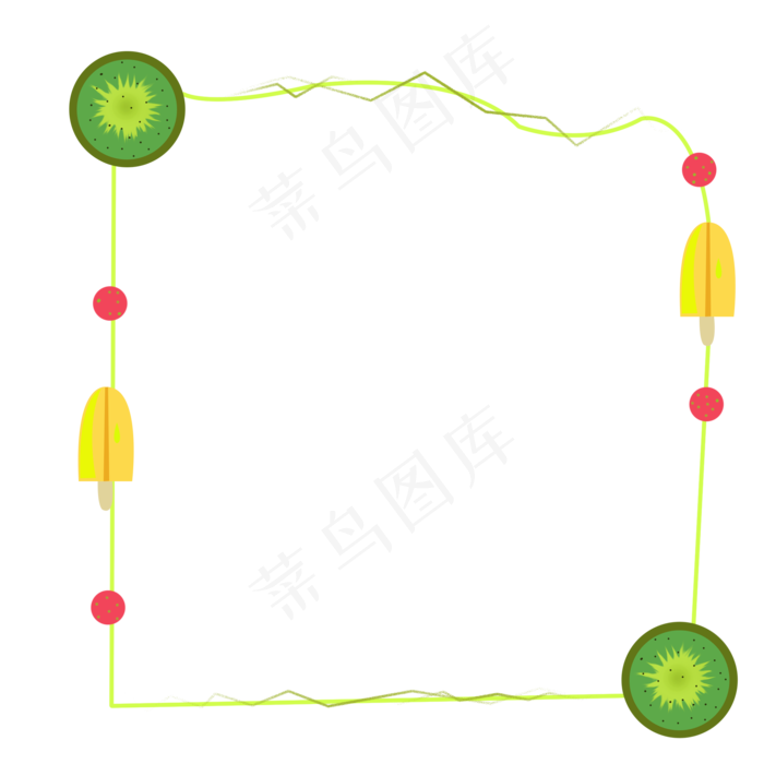 猕猴桃边框装饰插画