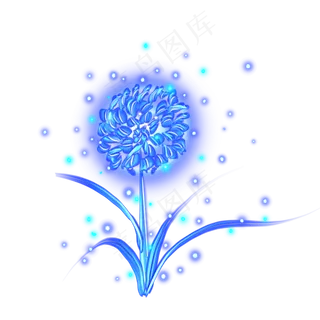 光感彩色荧光唯美花朵,免抠元素