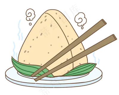 剥开的美味粽子插图
