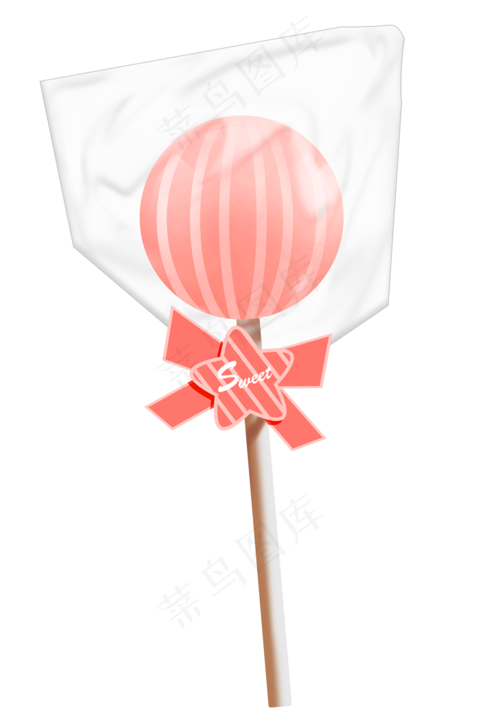 手绘包着的棒棒糖,免抠元素