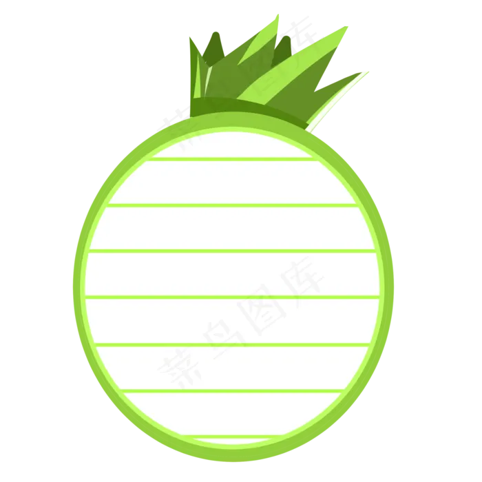 绿色菠萝便签边框(2000X2000(DPI:300))psd模版下载