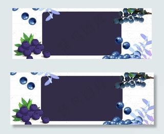 新鲜蓝莓促销季几何木板banner