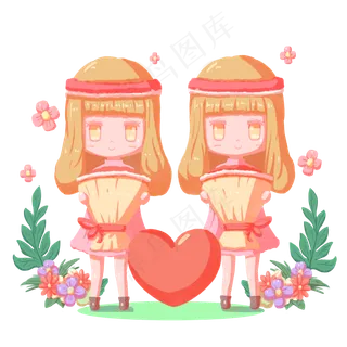 三八妇女节女神节捧花姐妹女性人