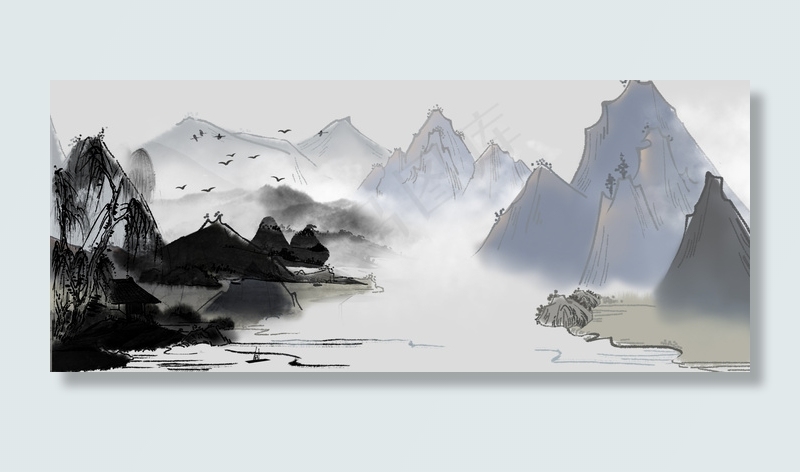 复古风灰色海报banner背景