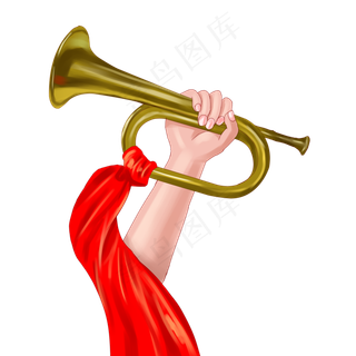 手握冲锋号,免抠元素