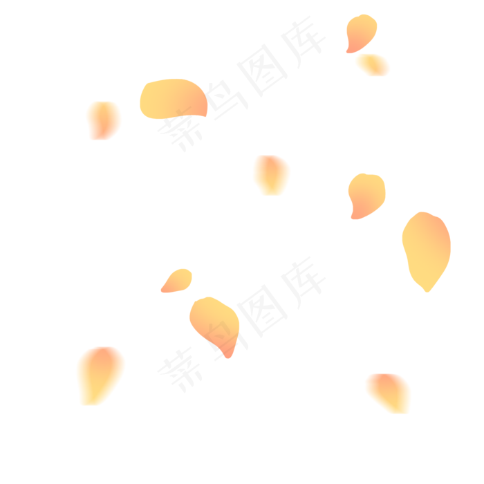 淡黄色凌乱飘落花瓣(2000X2000(DPI:300))psd模版下载