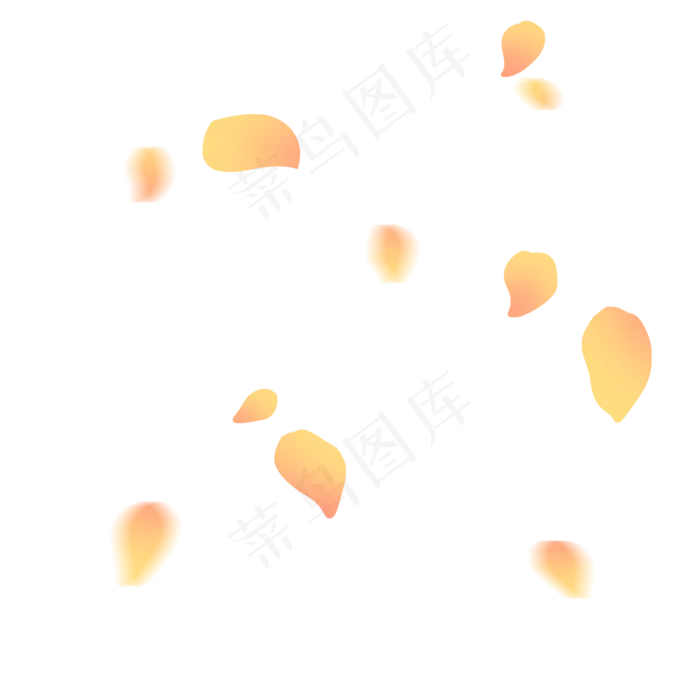 淡黄色凌乱飘落花瓣(2000X2000(DPI:300))psd模版下载