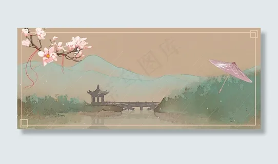 桃花语彩色中国风banner 桃花语彩色中国风banner