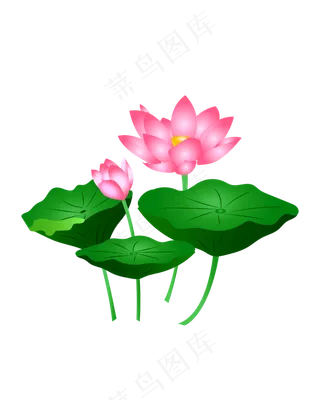 矢量卡通粉色莲花
