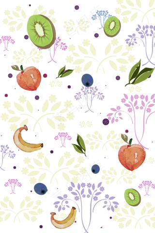 夏日水果碎花印花底纹,免抠元素