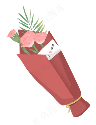 红色花束康乃馨母亲节