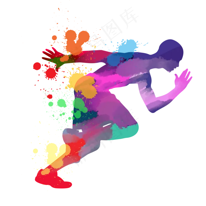 奔跑运动人物剪影(2000X2000(DPI:300))psd模版下载