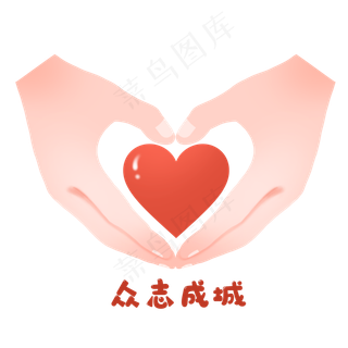 新型冠状病毒众志成城抗疫献爱心,免抠元素