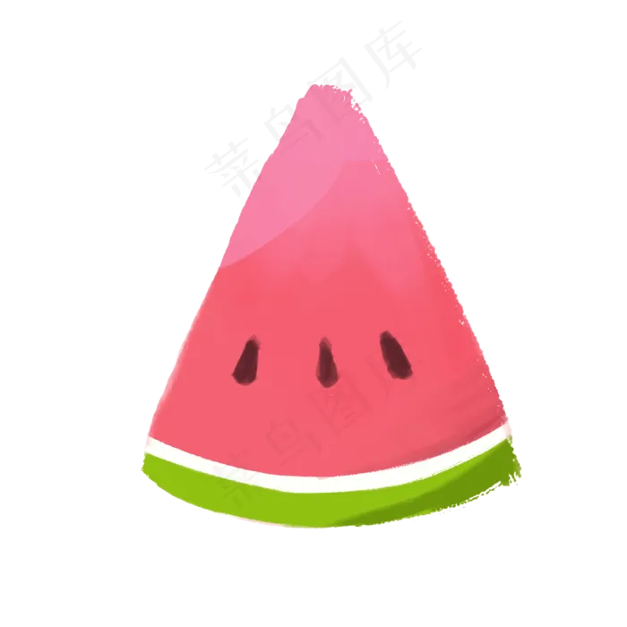 手绘绿色切片西瓜水果卡通(2000X2000(DPI:300))psd模版下载