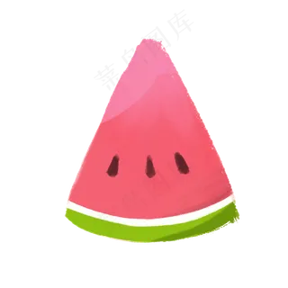 手绘绿色切片西瓜水果卡通