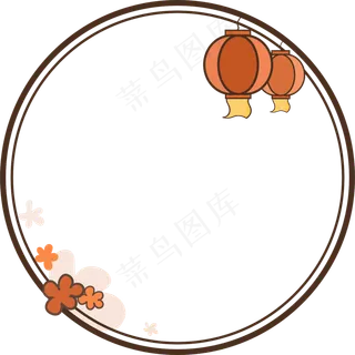 灯笼矢量手绘中国风边框免费下载,免抠元素