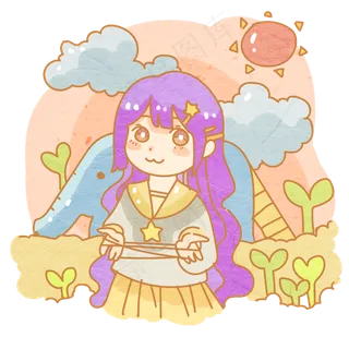 梦幻可爱翻绳女孩