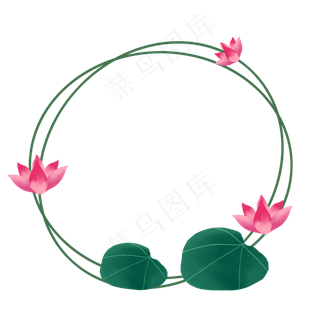 荷花边框png素材