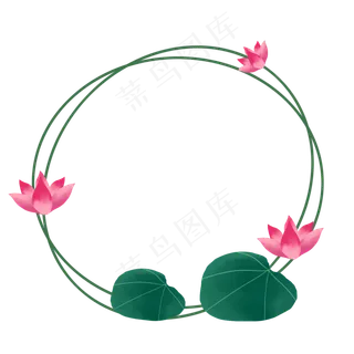 荷花边框png素材