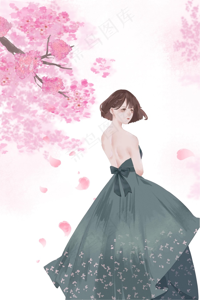 春天粉色樱花春游踏青配图(3543X5313(DPI:96))psd模版下载