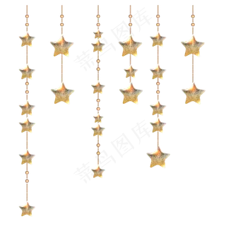 圣诞节五角星挂饰吊饰,免抠元素