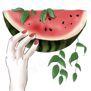 立夏手绘夏日西瓜