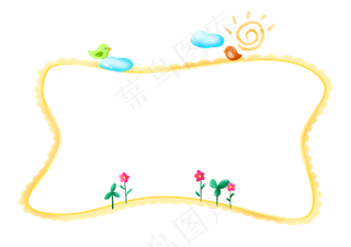 植物花朵小鸟边框
